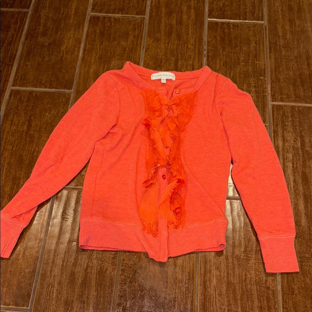 Coral Ruffle Cardigan